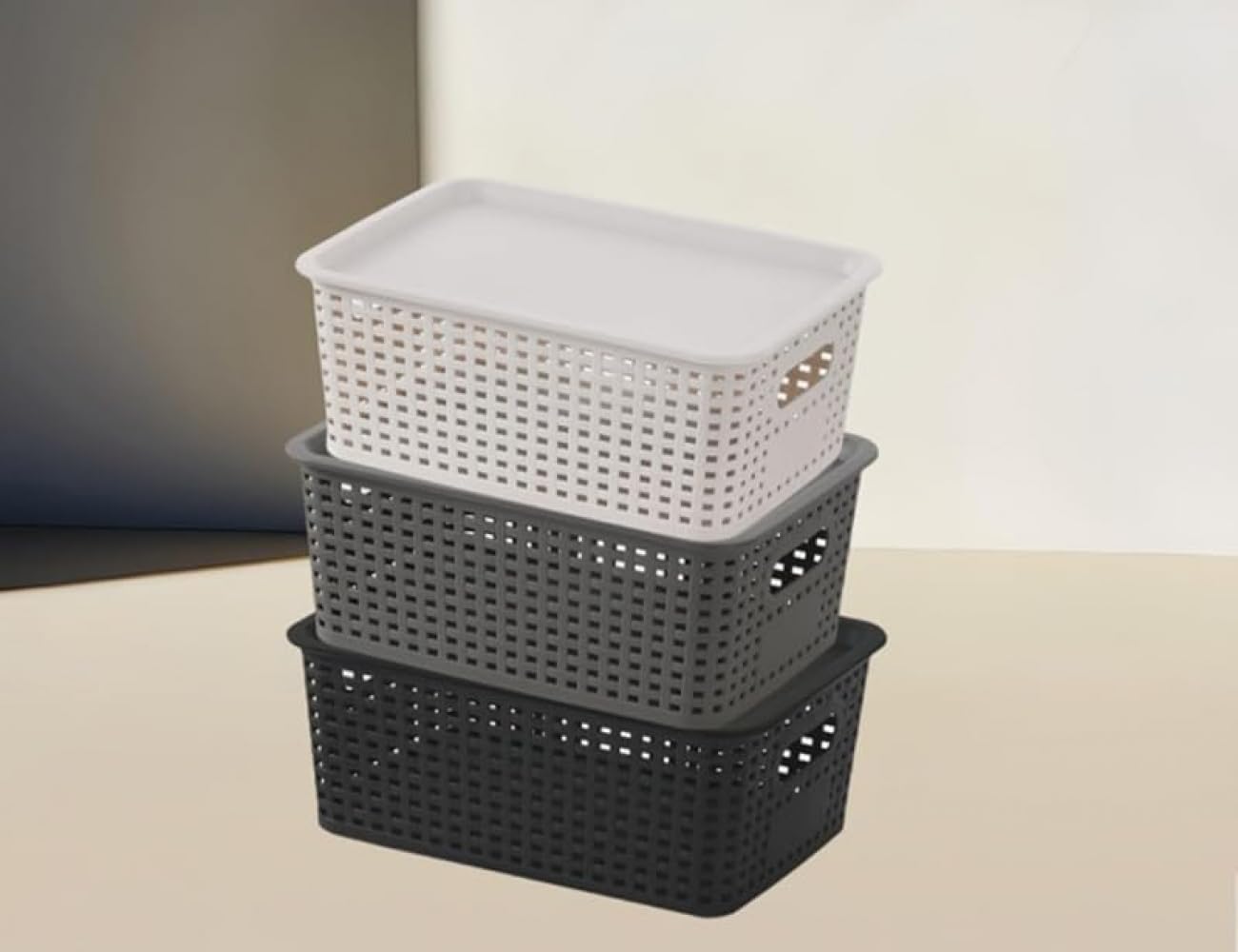 Amazon.co.jp: 小物入れケース 6個セット 白 蓋付きプラスチック